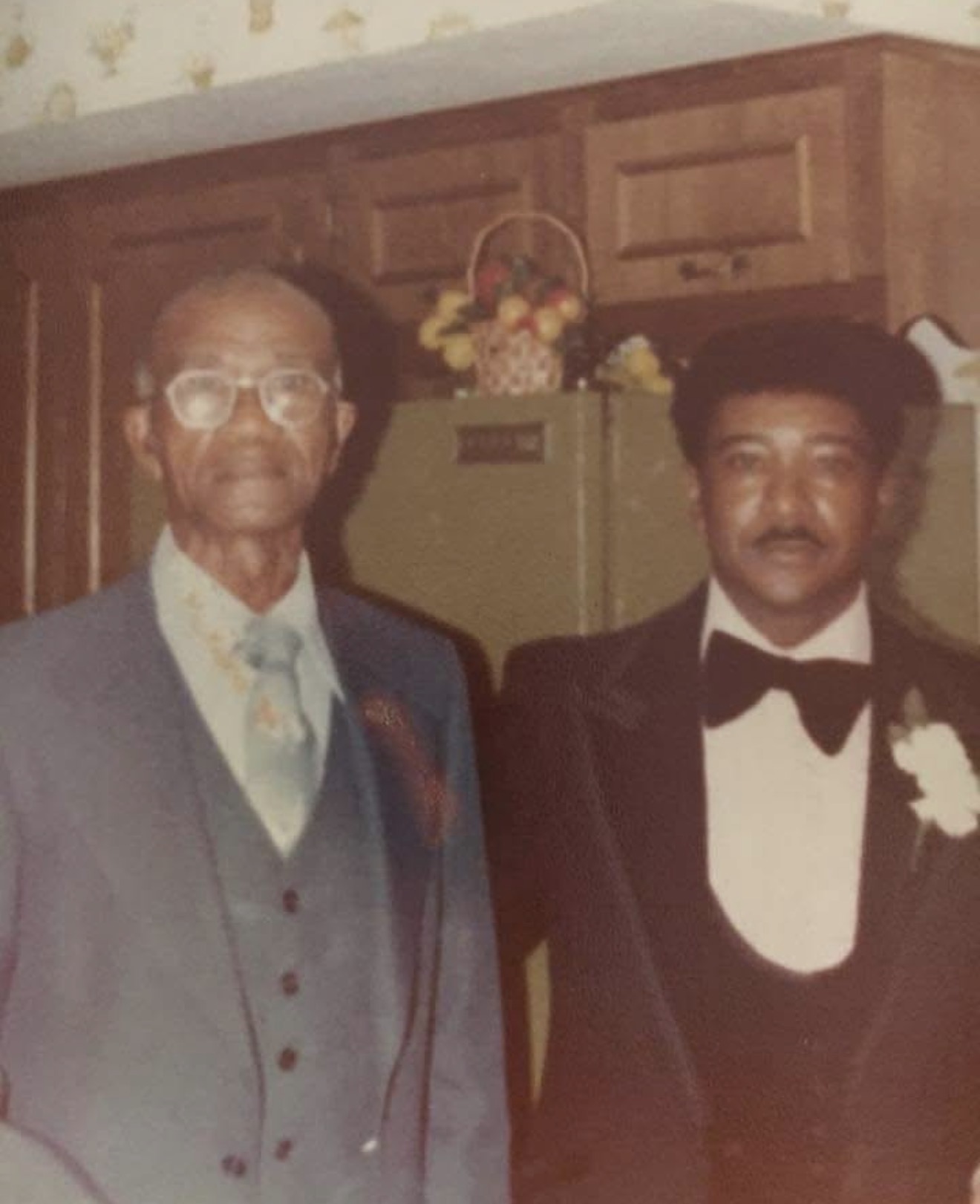 Two Knighton men dressed for a special occasion