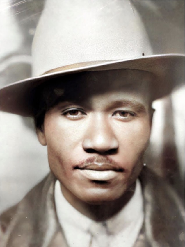 Vintage portrait of a Knighton family patriarch in a wide-brim hat